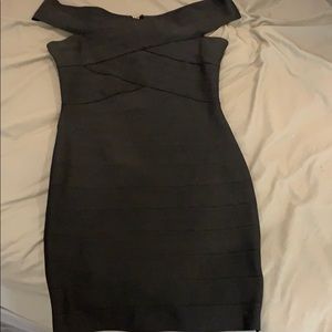 Black off the shoulder bandage dress